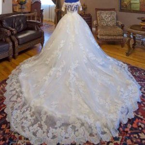 White Ivory Wedding Dress And Veil